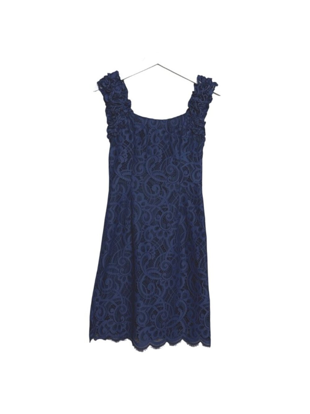 Lilly Pulitzer Dress Mara Bright Navy About Face Two Tone Lace Sleeveless Size 2